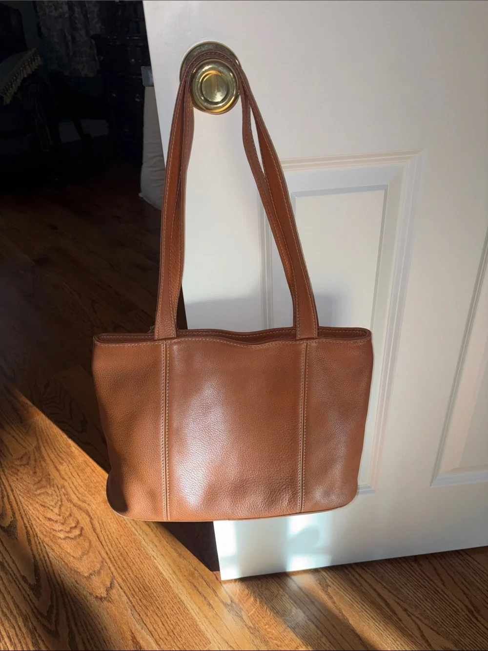 Coach’s Classic golden, warm Brown Leather Tote Bag - Women's Shoulder Handbag